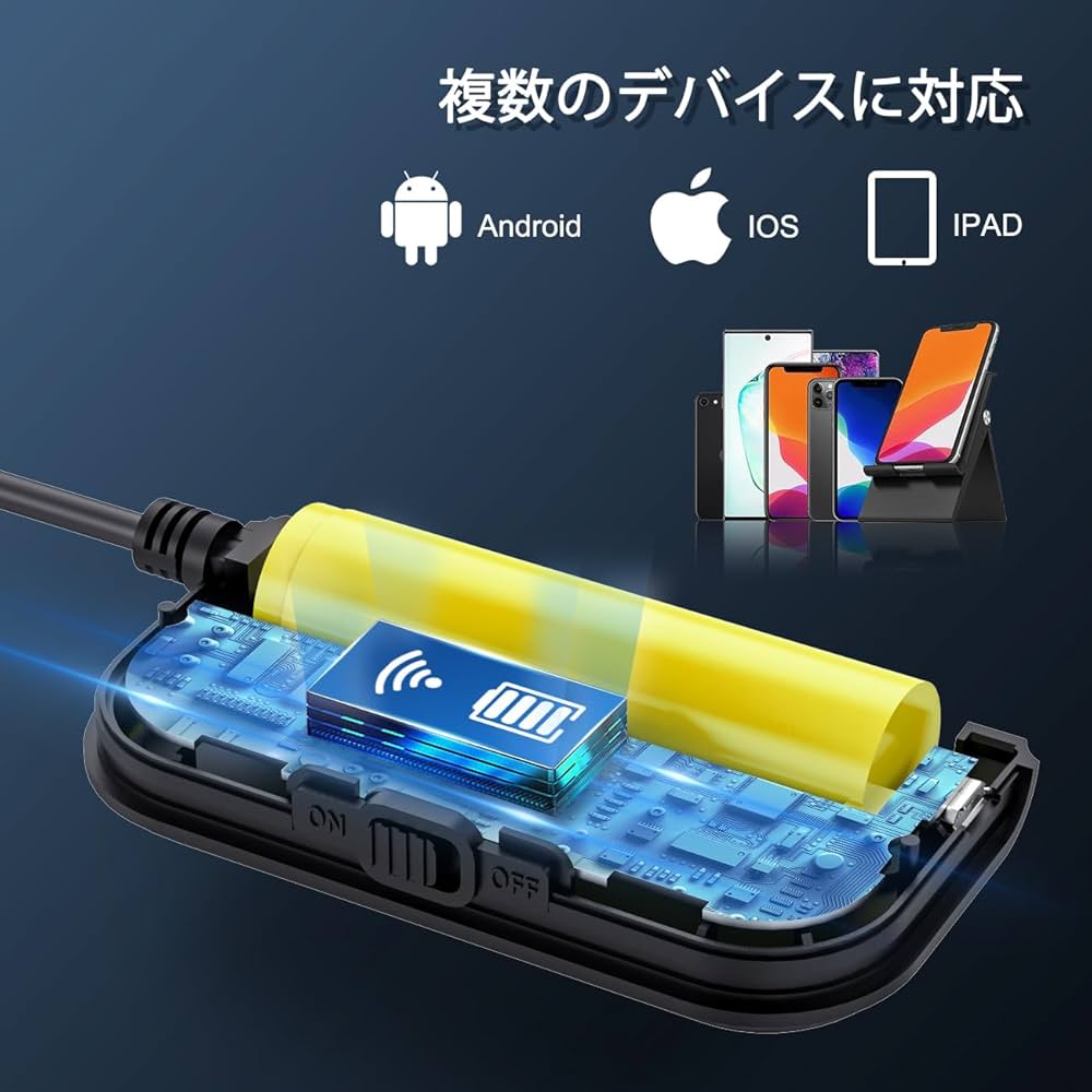 スマートフォン対応 WIFI フレキシブルスコープ WFXS09WIFI φ9.0mm ワイヤレス工業用内視鏡 3R-WFXS09WIFI-95 | スリー